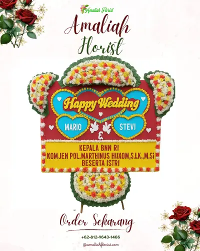 Karangan Papan Bunga Pernikahan di Singkawang